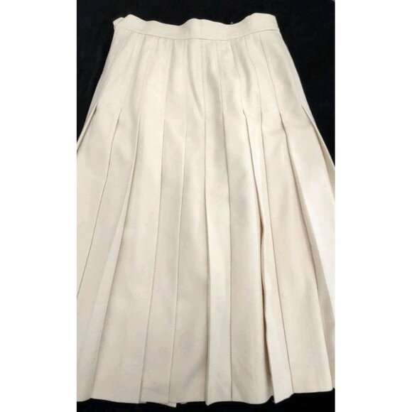 Vintage Bogner Designer Pleated Virgin Wool Cashmere Long Skirt Sz 80 (L/XL) - Picture 1 of 15